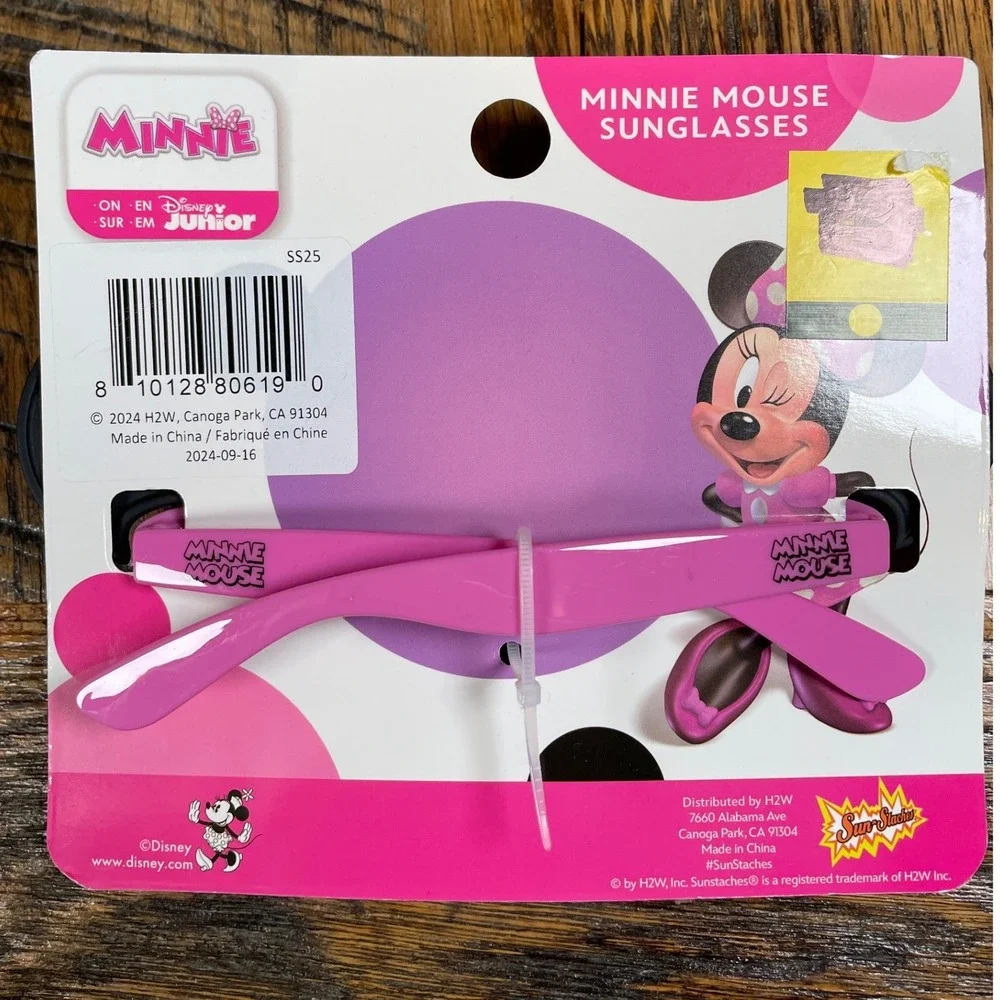 Disney Junior Minnie Mouse Sun-Staches Kid Sunglasses Pink Bow UV Protection NEW